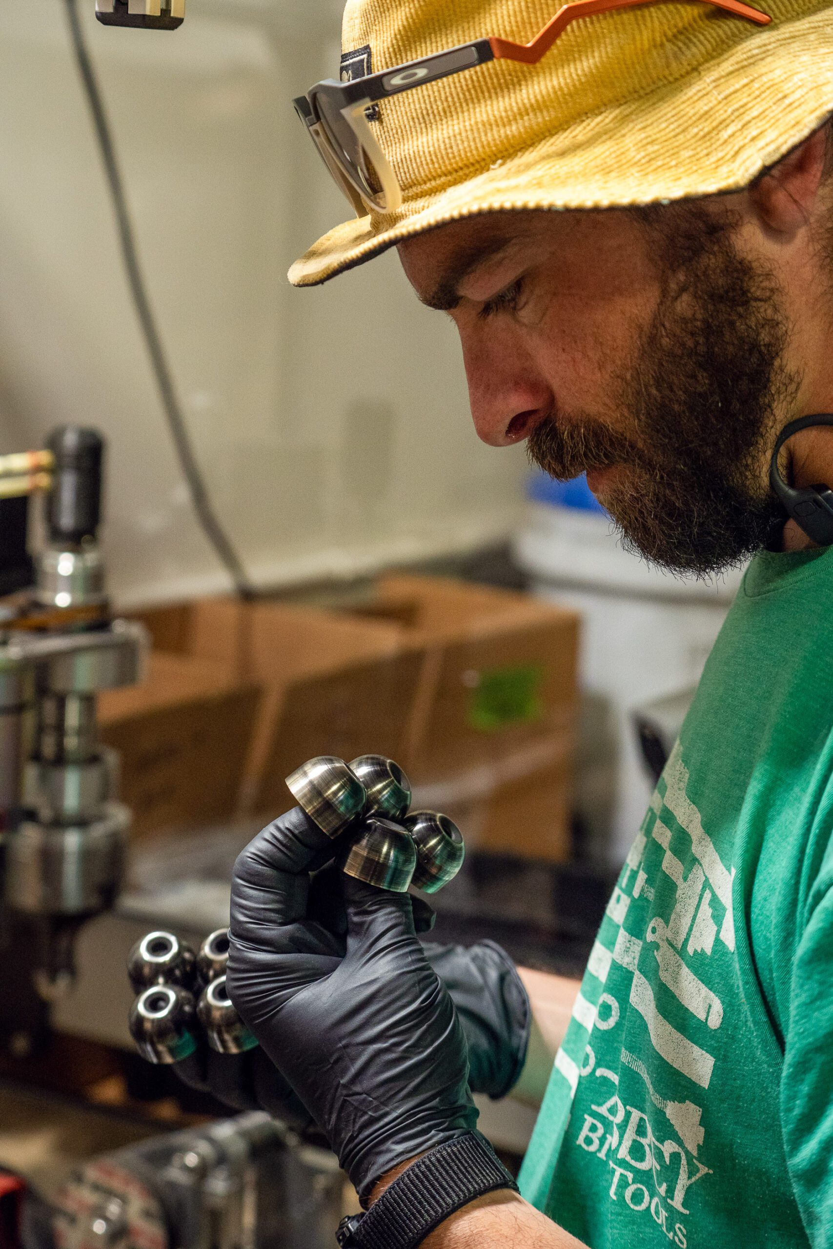 Show me the domes - a Spurcycle staffer inspects an integral part of the Original Bell